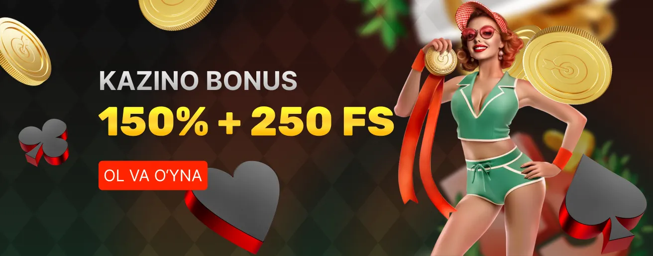 Pinup uz kazino bonus 150% + 250FS